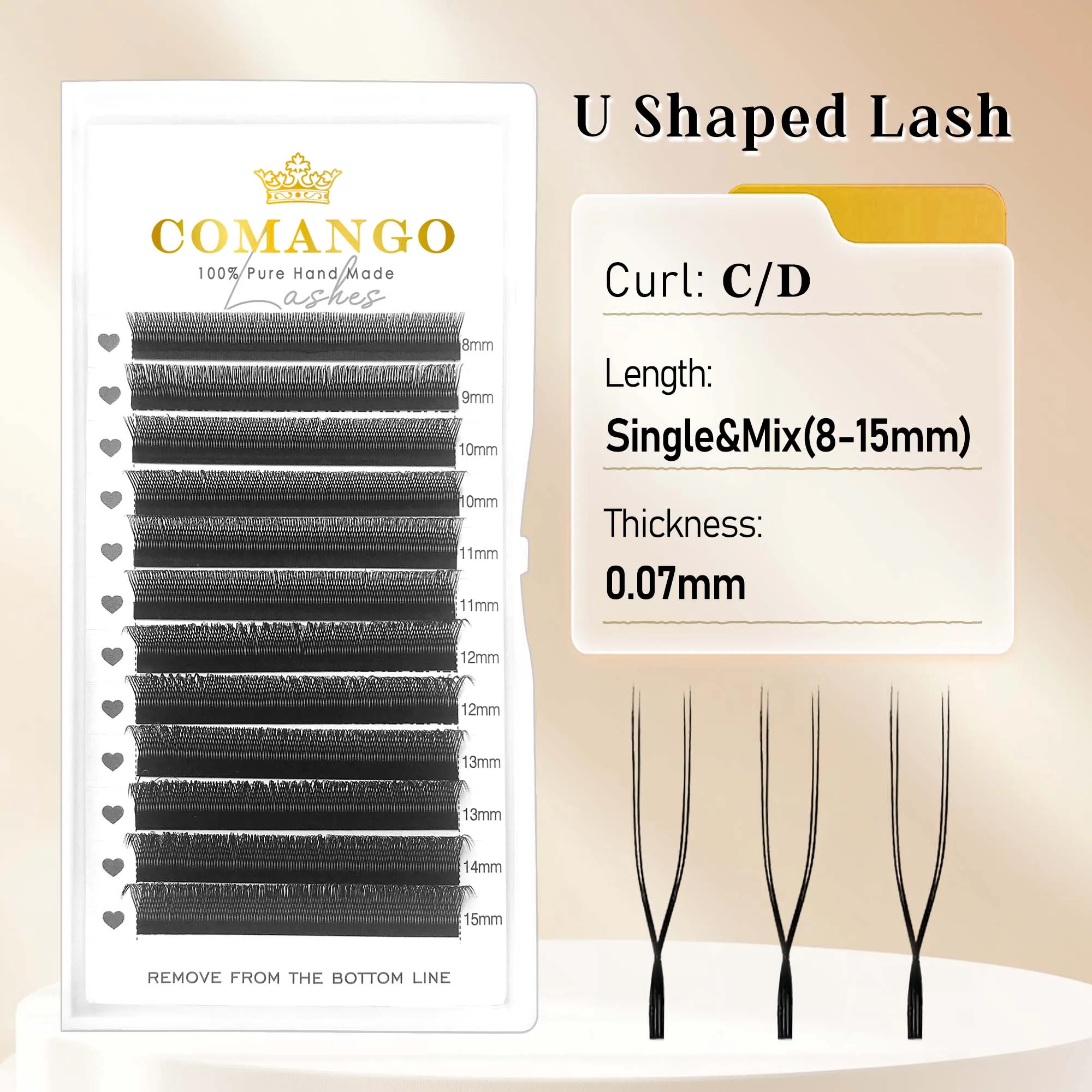 CoMango 3D 4D 5D U-förmige LU-Curl-Wimpernverlängerung Premium-weiche künstliche Wimpern vorgefertigte Fächer-U-Wimpern Schönheits-Make-up