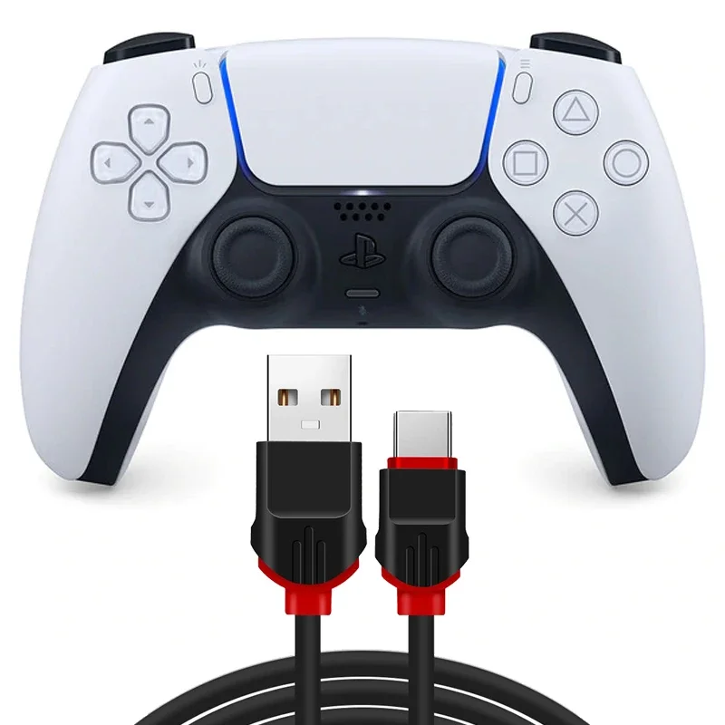 Usb tipo-c cabo de jogos compatível com controlador de carga dualsense ps5 gamer estilo cabo de
