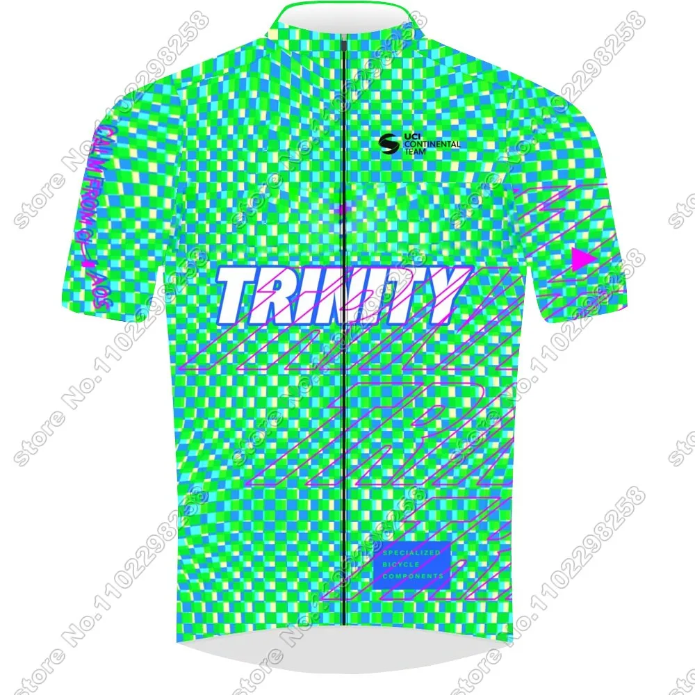 TRINITY Cycling Jersey 2024 Set Racing Team Bicycle Green GB Clothing Road Bike Shirts Suit Bicycle Bib Shorts MTB Ropa Maillot