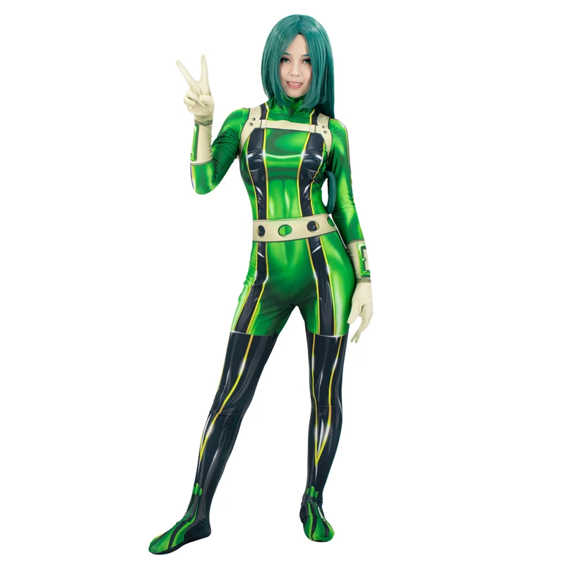 

DAZCOS Tsuyu Asui Froppy Costumes Female Boku no Hero Academia Superhero Asui Tsuyu Suit Zentai Bodysuit