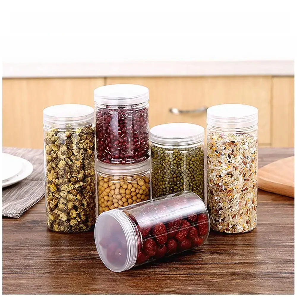 Bouteille d'Emballage en Plastique l'horloge Transparente AfricSeal, Circulaire E27, Pots à Biscuits de Stockage, Boîtes Scellées de Qualité Alimentaire, Récipient Précieux, 1 Pièce