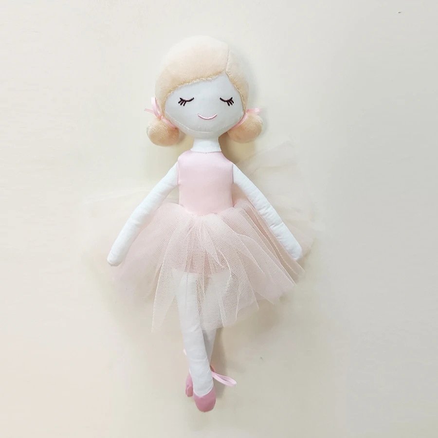 Reborn Doll Pink Ballerina Girl Plush Toys Handcrafted Heirloom Cloth Dolls Princess Fabric Toys Stuffed Rag Doll