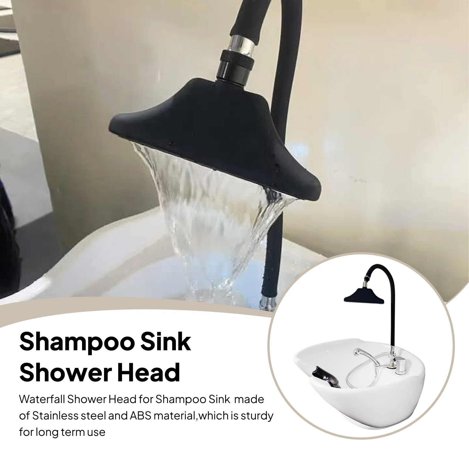 

Универсальный распылитель для раковины с шампунем, насадка для душа с дождевой и струей, аксессуары для раковины для салона без рук, простая установка для салона красоты, парикмахера