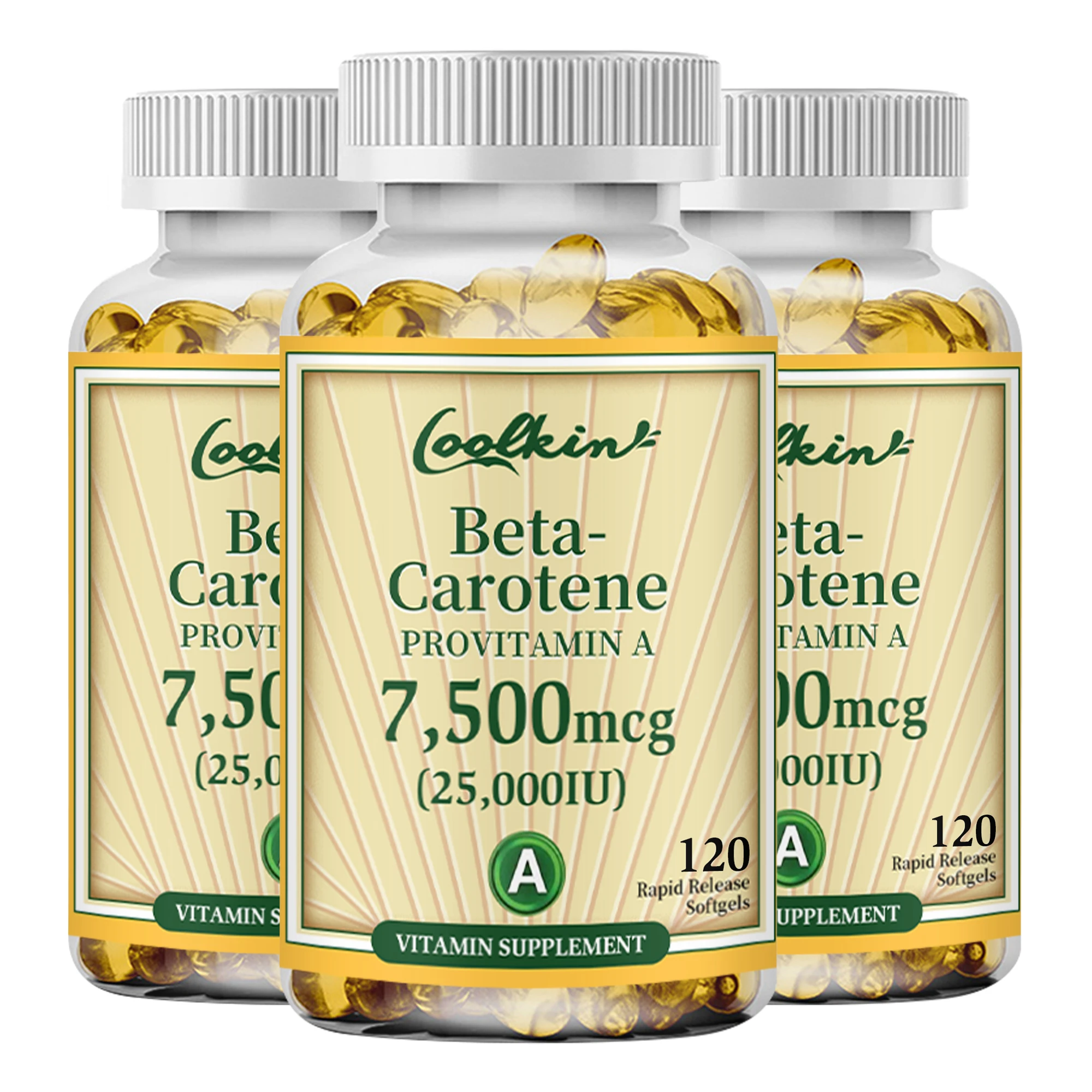 Carotene Capsules 7500mcg - Support Skin and Eye Health, Protect Vision - 120 Capsules