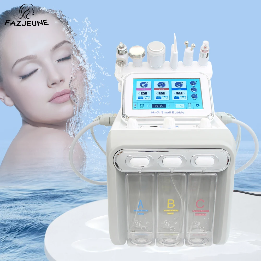 New 6In1 Hydrogen Oxygen Small Bubble Machine Deep Cleansing Lifting Beauty Instrument Skin Scrubber Facial Spa For Salon Use