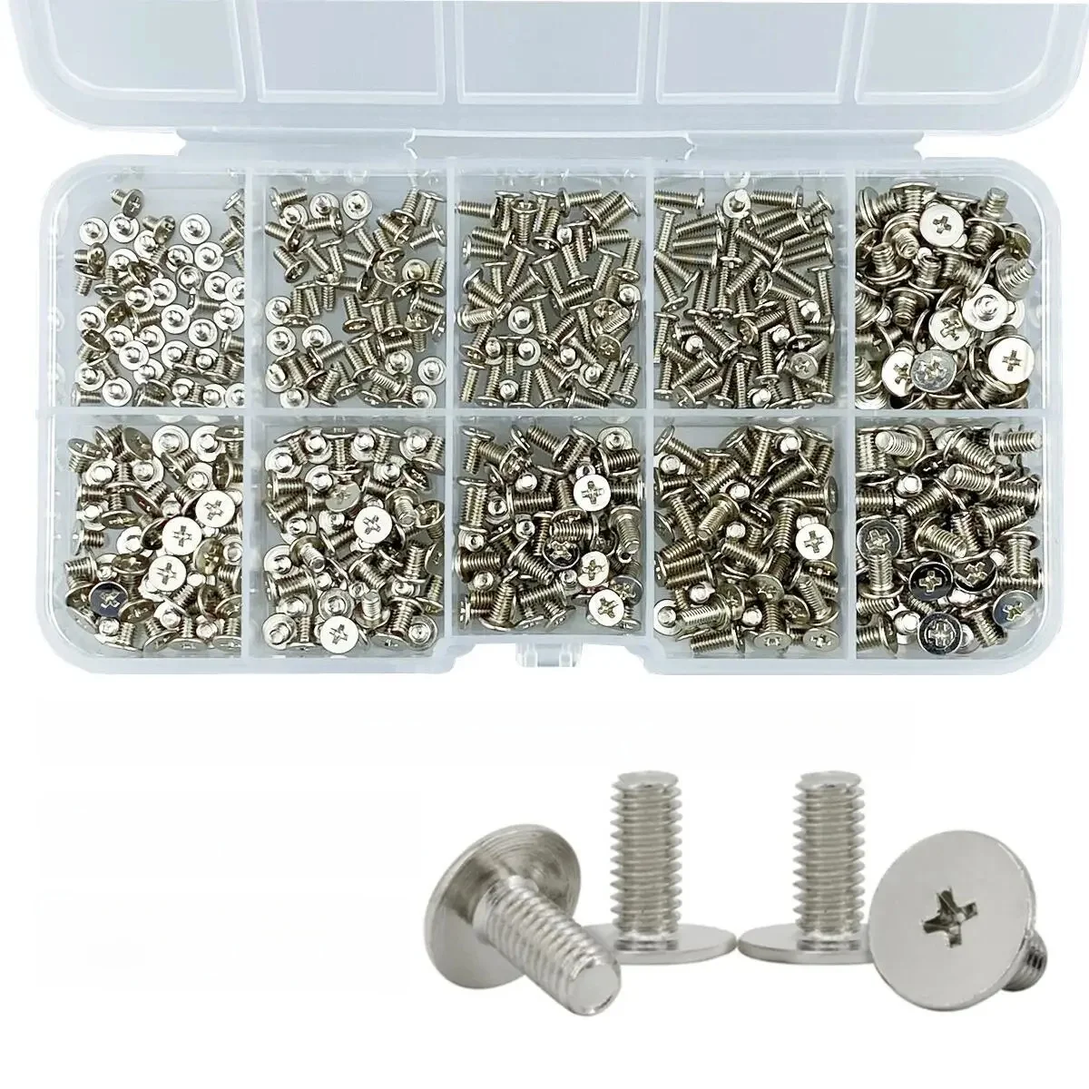 230/500/900 Stuks Laptop NoteBook Computer Schroef Bolt M2 M2.5 M3 Phillips Cross Ultra Dunne Platte Wafer hoofd Mix Assortiment Kit - afbeelding 2