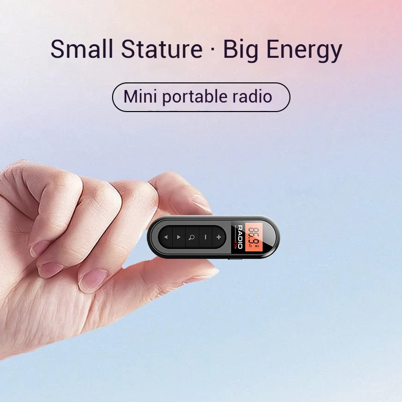 

New FM Radio Mini Type With Clip Rechargeable Conference Guide Sports Portable Lavalier Radio