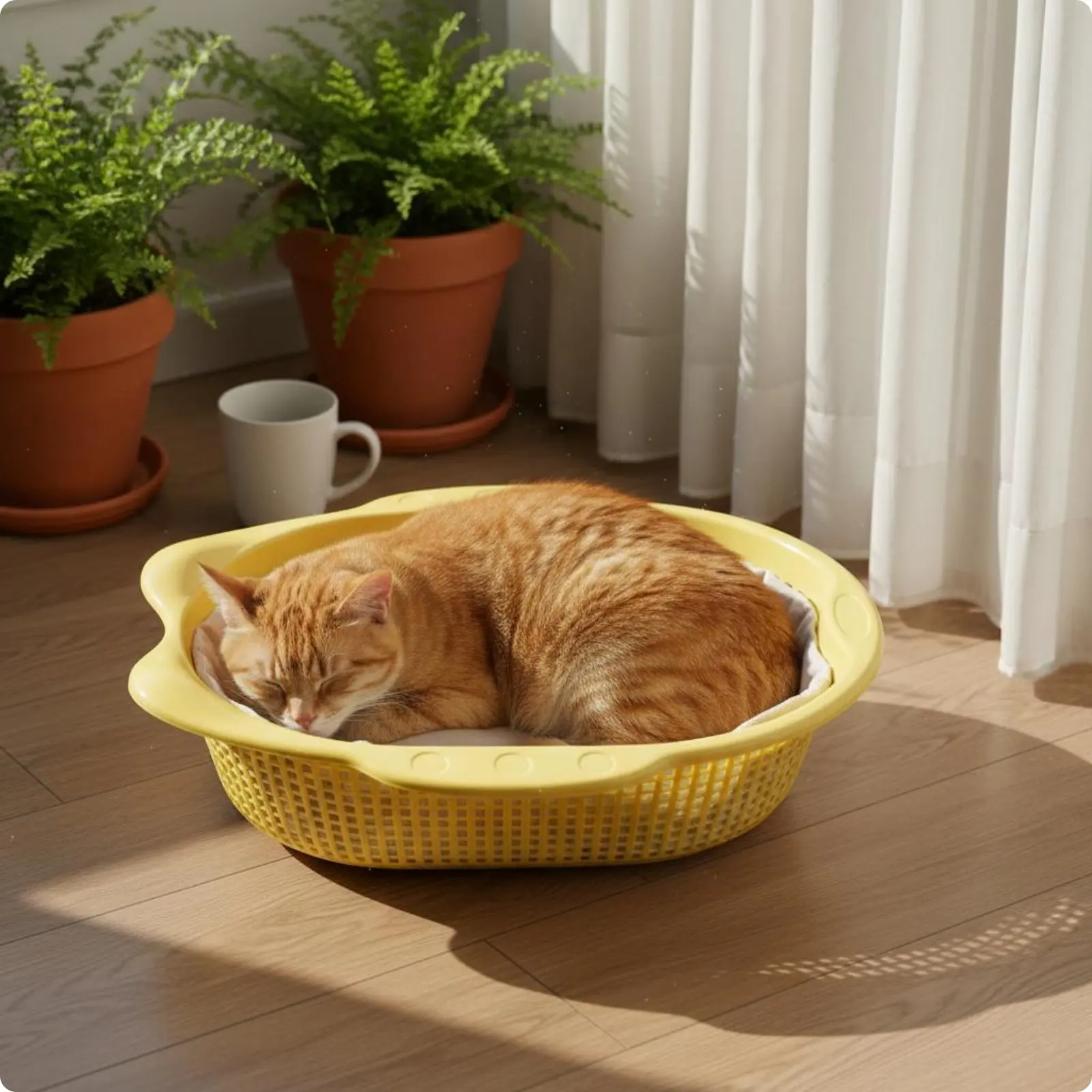 

Summer Cat Sleeping Basket Thickened Breathable Cat Mat Comfortable Pet Bedding for Cats, Indoor Pink Basket Cat Bed pet house