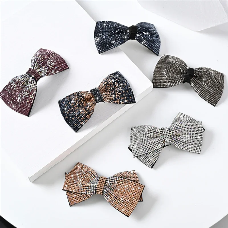 Vintage Rhinestone kryształowa duża kokarda spinki do włosów dla kobiet dziewczyna Barrette Hairgirps nakrycia głowy spinki do włosów akcesoria do włosów hurtownia — zdjęcie 2