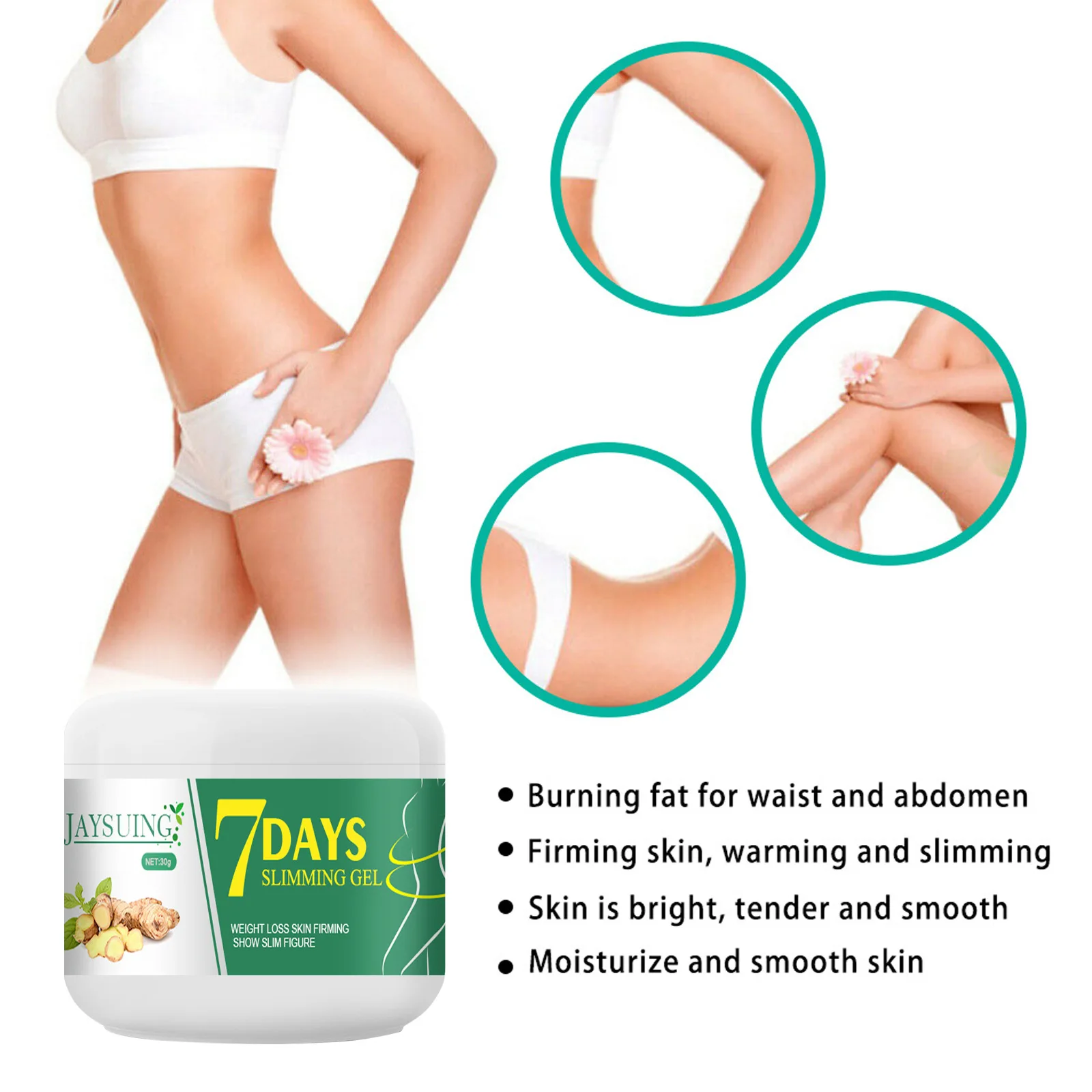 Ginger Sli-mming Cream Remove Cellulite Lost W-eight Thighs Legs Firming Promotes Fat B-urning Shaping Belly Sculpting Cream 30g