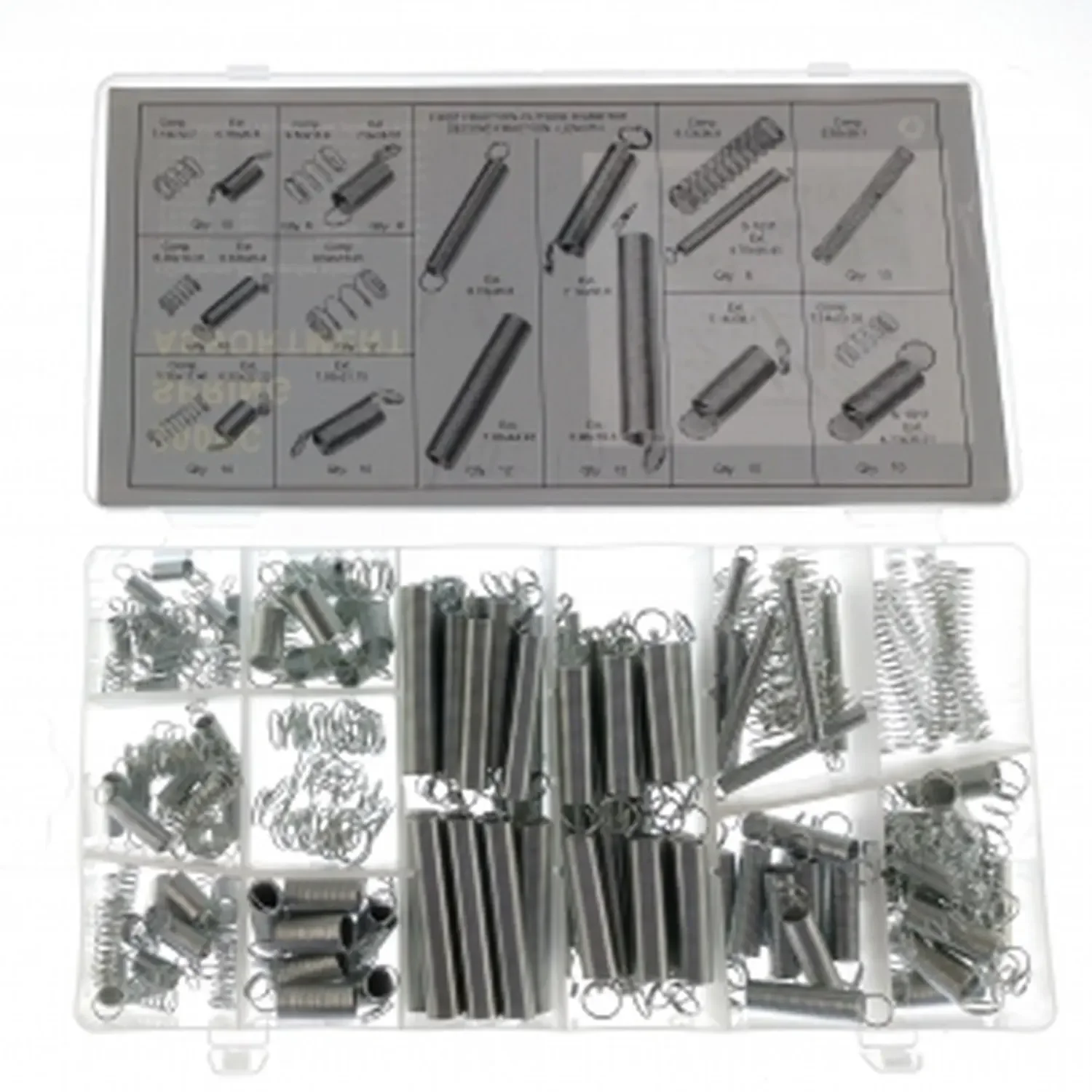 Conjunto sortido de molas de extensão e compressão, tamanhos diferentes, 200 pcs