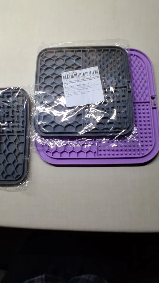 Customer review photo for Dog Lick Mat with Suction Cups