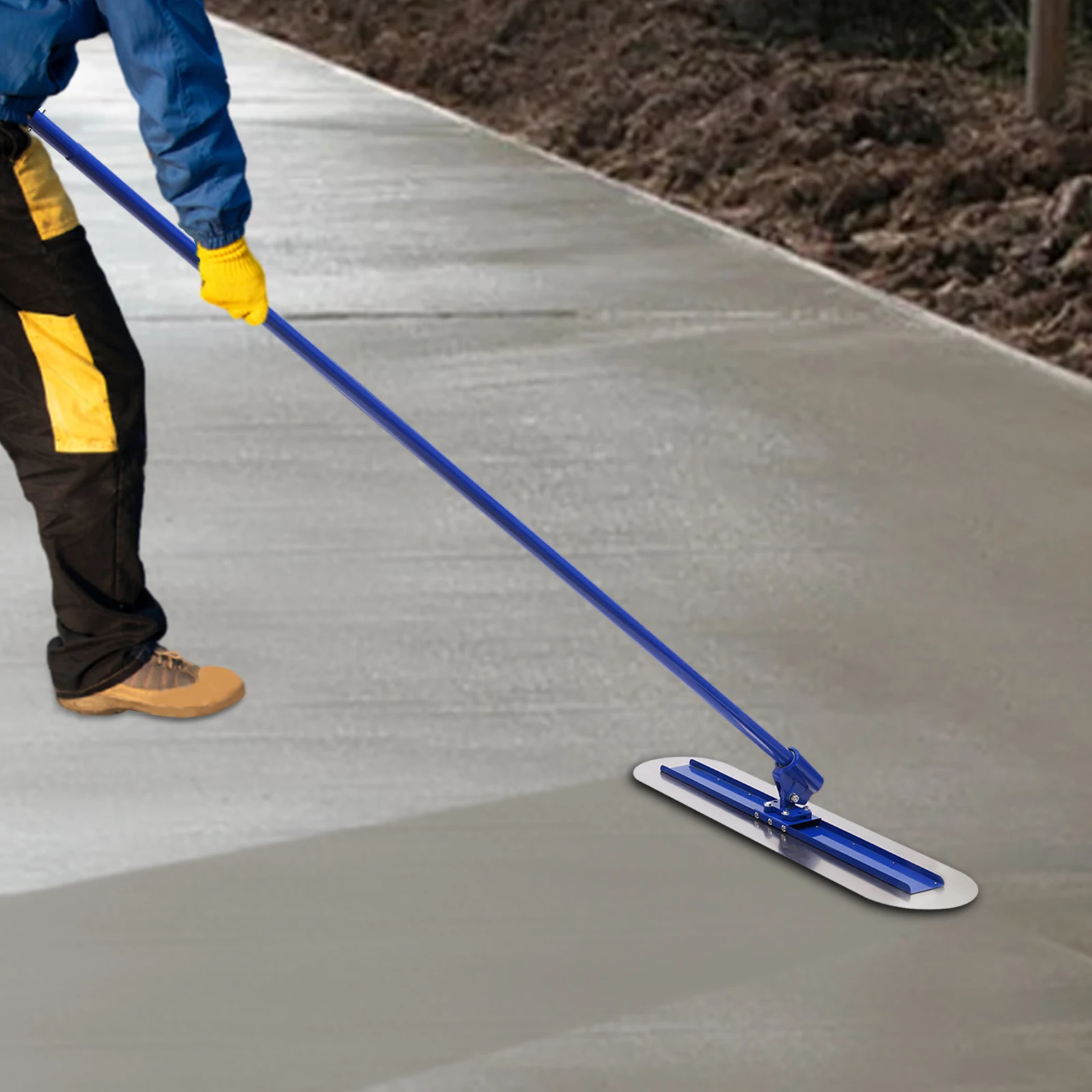 

Bull Float Concrete Float 48 x 12 Concrete Tool Trowel 3 Handle 1.8M Finish Tool for Plastering, Concrete Surface Treatment