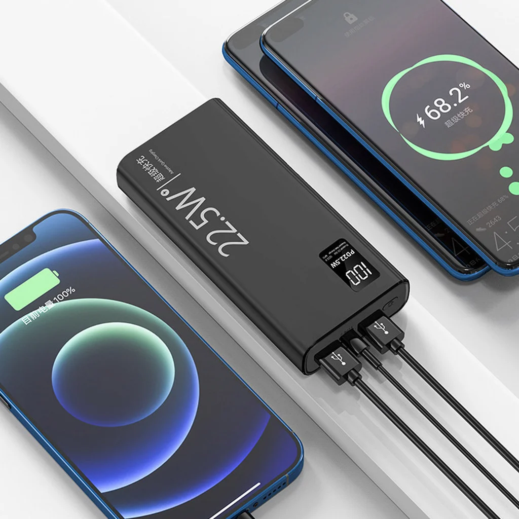 شاحن توربو محمول بقدرة 20000 مللي أمبير في الساعة مع شاشة LCD: أصلي 100%، تصميم مدمج وشحن سريع للغاية