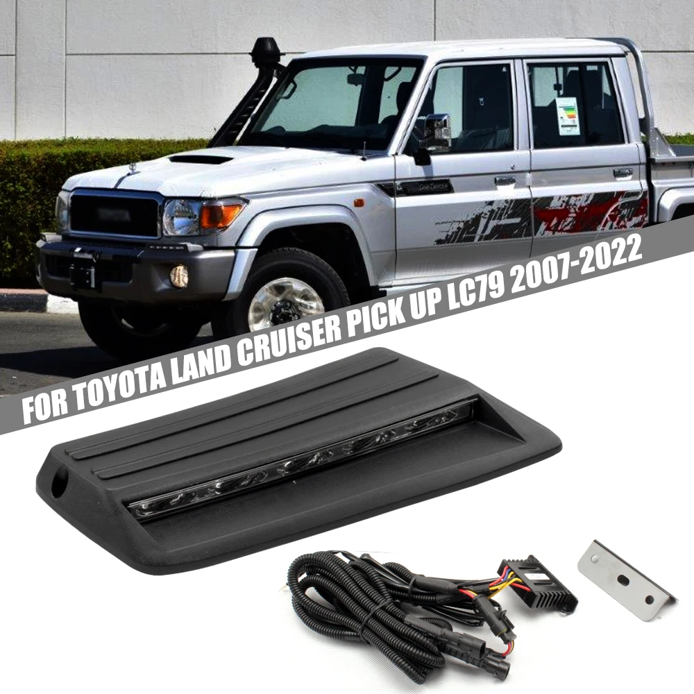 FOR TOYOTA LAND CRUISER PICK UP LC79 07-22 LED Blue Light Bar DRL Daylight Day Time Running Light Fog Lamp Cover Set (2pcs/set)