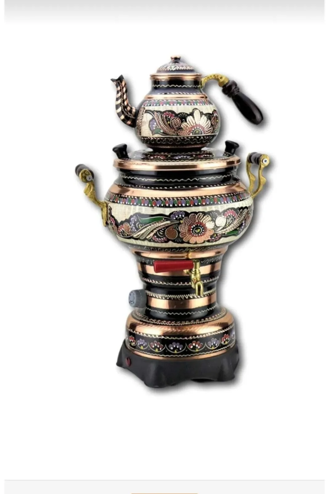 Embroidered Copper Electric Samovar