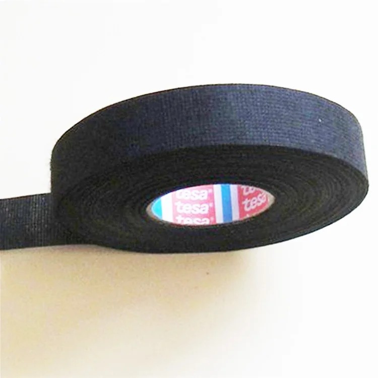 25M 9/19/25MM Tesa Heat-resistant Adhesive Cloth Fabric Tape For Automotive Cable Tape Harness Wiring Loom Electrical Heat Tape