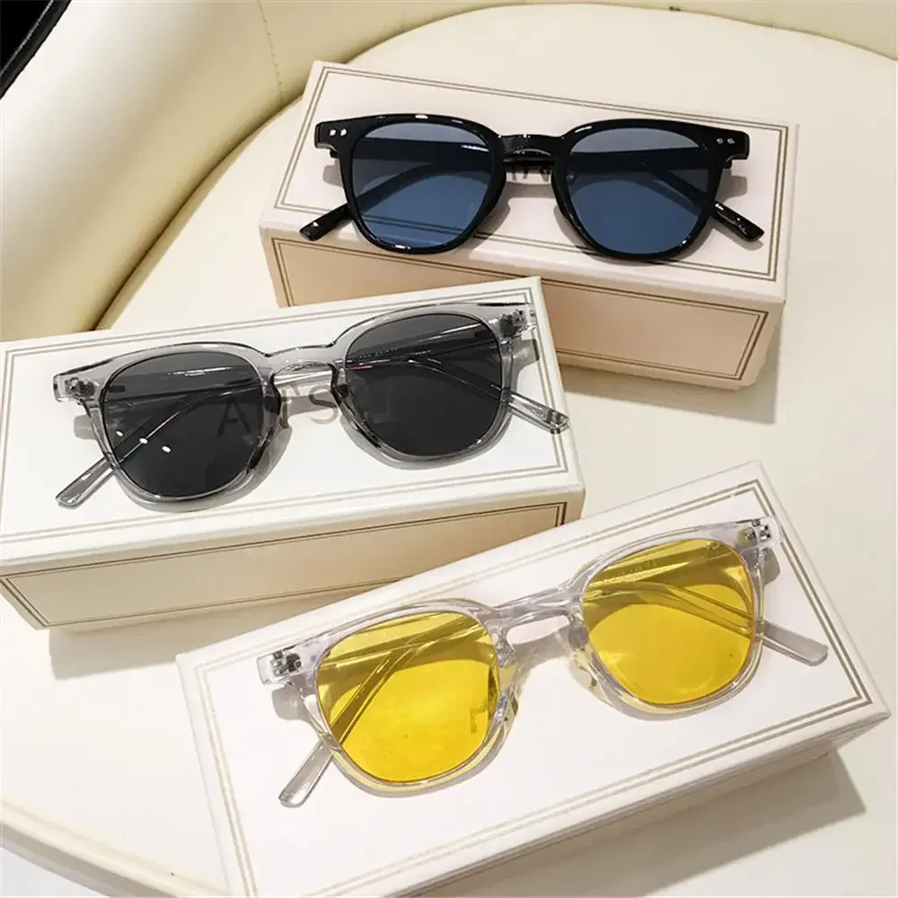 Óculos de sol vintage para homens e mulheres, óculos grandes, tons pretos, UV400, moda