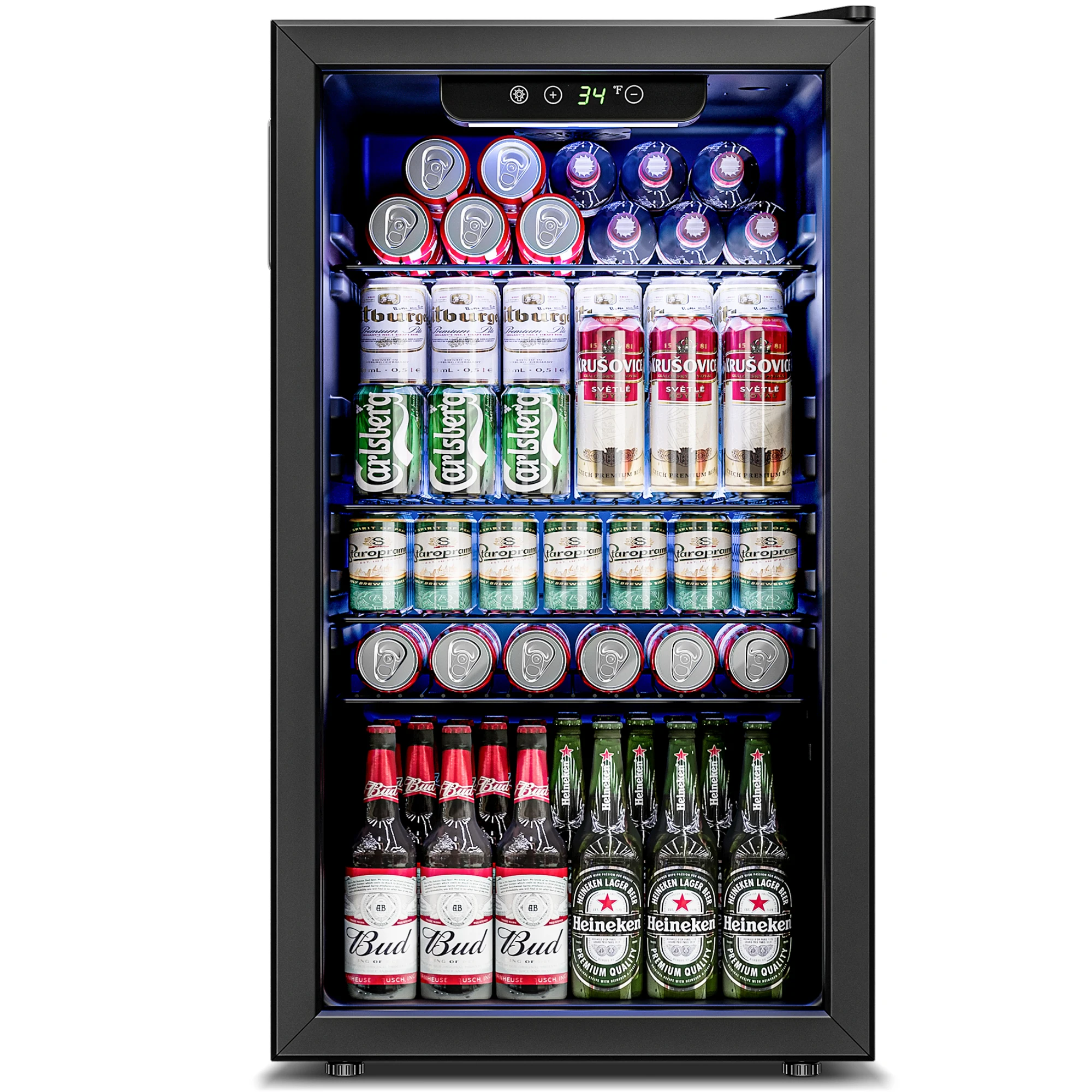 Vibekio Mini fridge Beverage Wine Cooler Capacity Under Counter Built-in or Freestanding Wine Refrigerator for Home Bar Drink