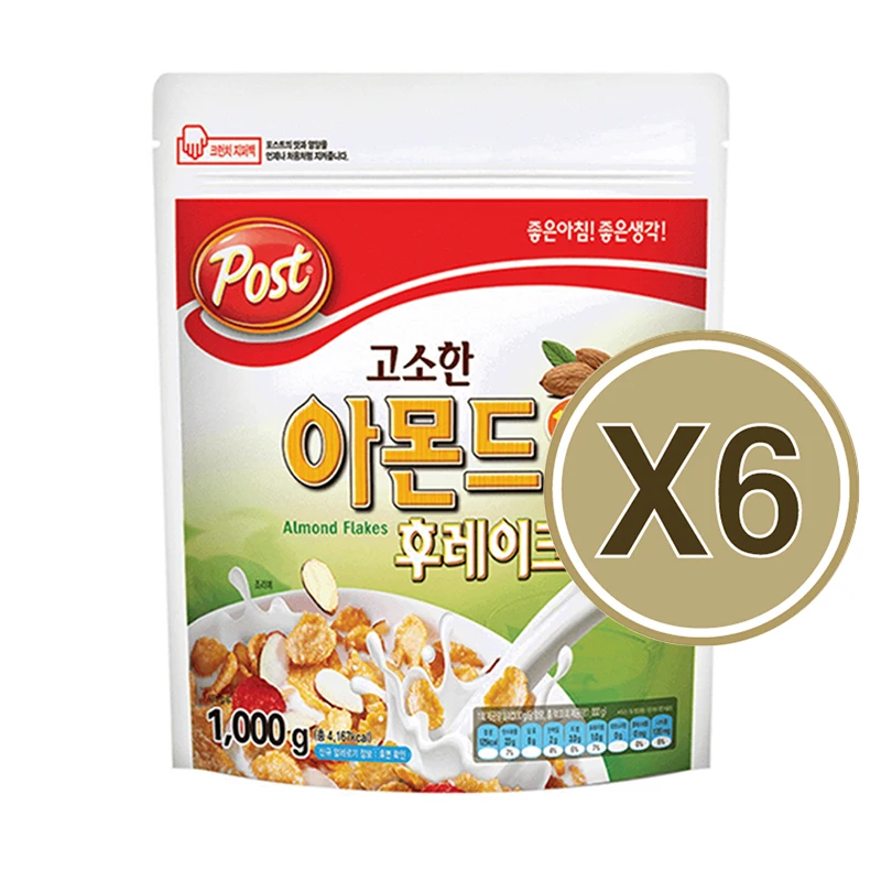 (Post) 1000g(1kg) of Almond Hu Lake cereal X 6 pieces