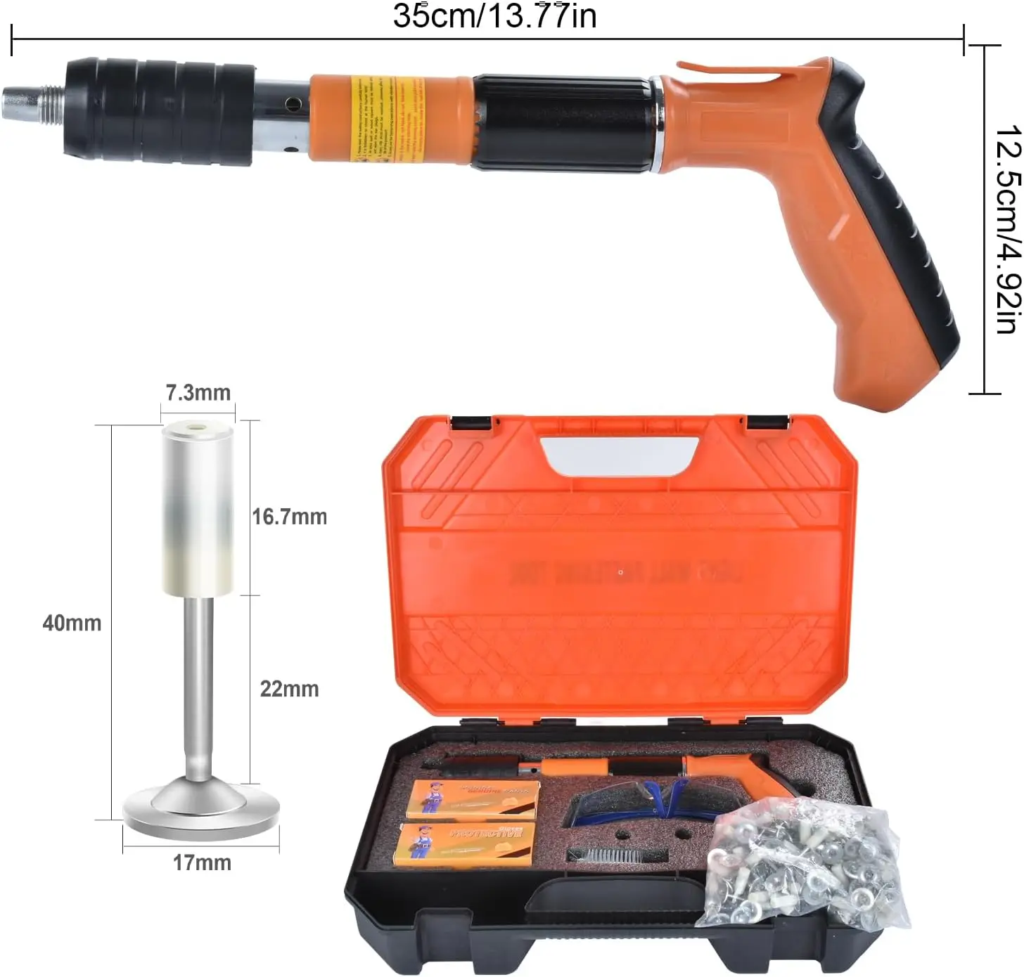 Mini pistola de clavos de acero, remachadora manual, dispositivo para ranurar alambre en paredes de hormigón y techos, herramientas de remachado para fijación en paredes del hogar