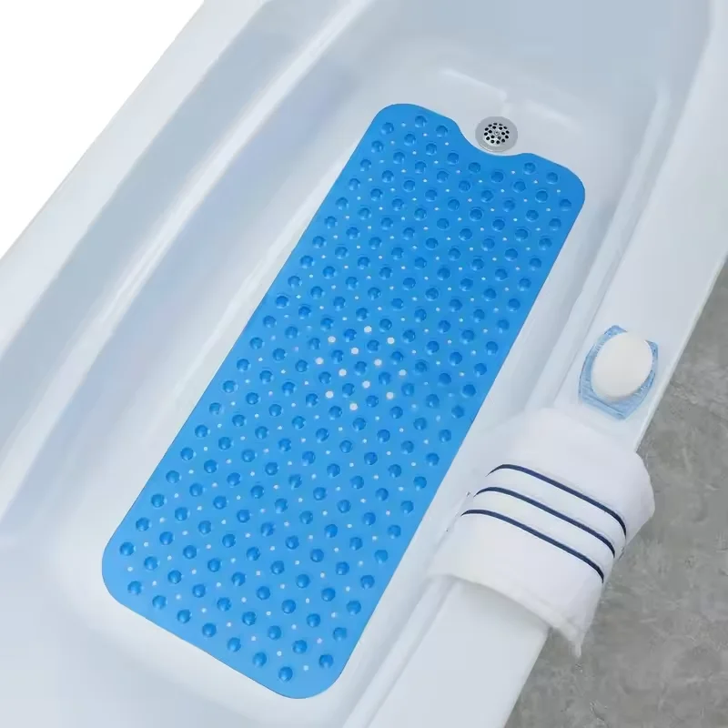 1Pc Non-Slip Shower Mat for Bathtub with Drain Holes And Suction Cups - Machine Washable Bathroom Carpet for Household