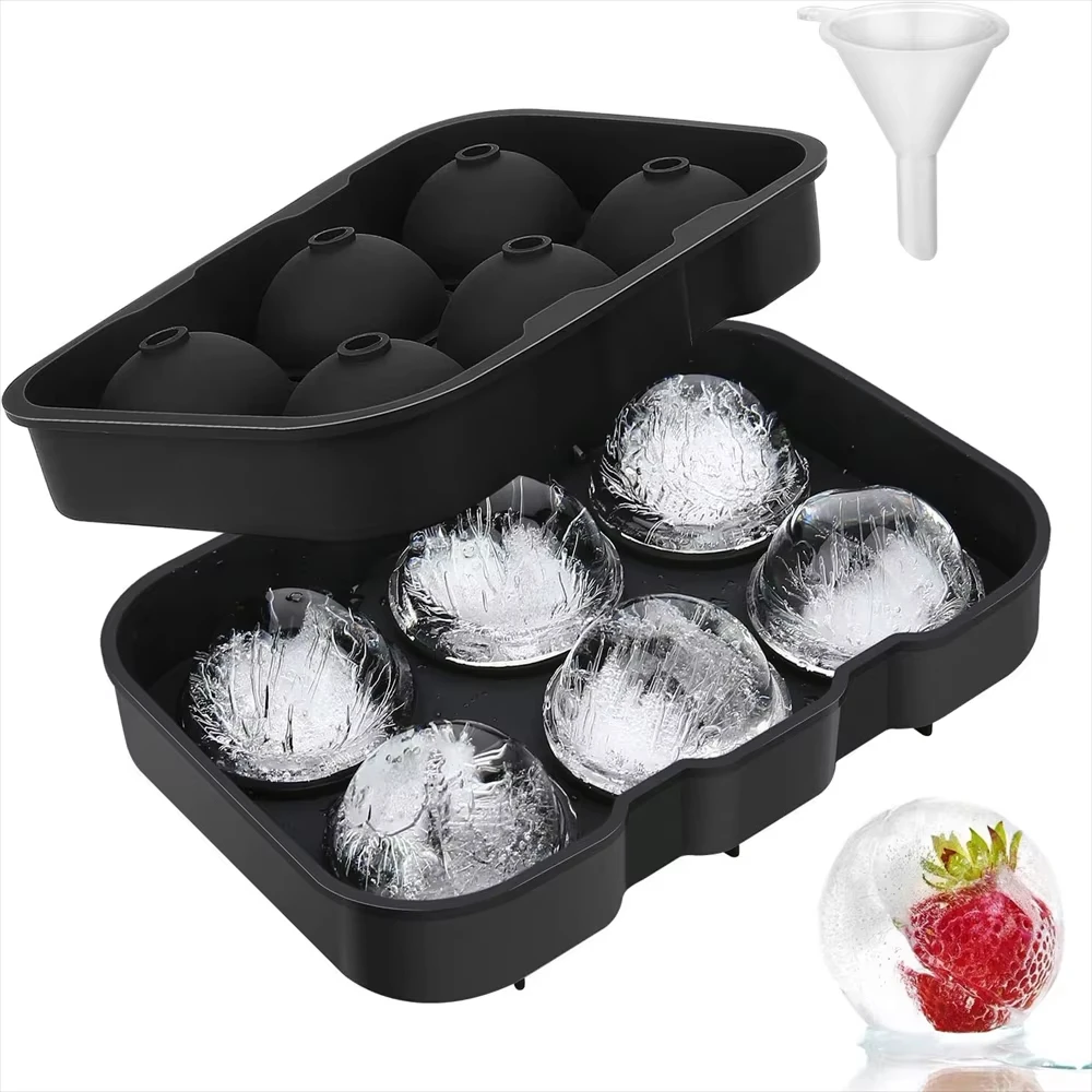 6 Grid Ice Ball Maker Silicone Ice Cube Mold Tray DIY Freeze Ice Maker Kitchen Barware Tools Perfect for Freezer Cocktail