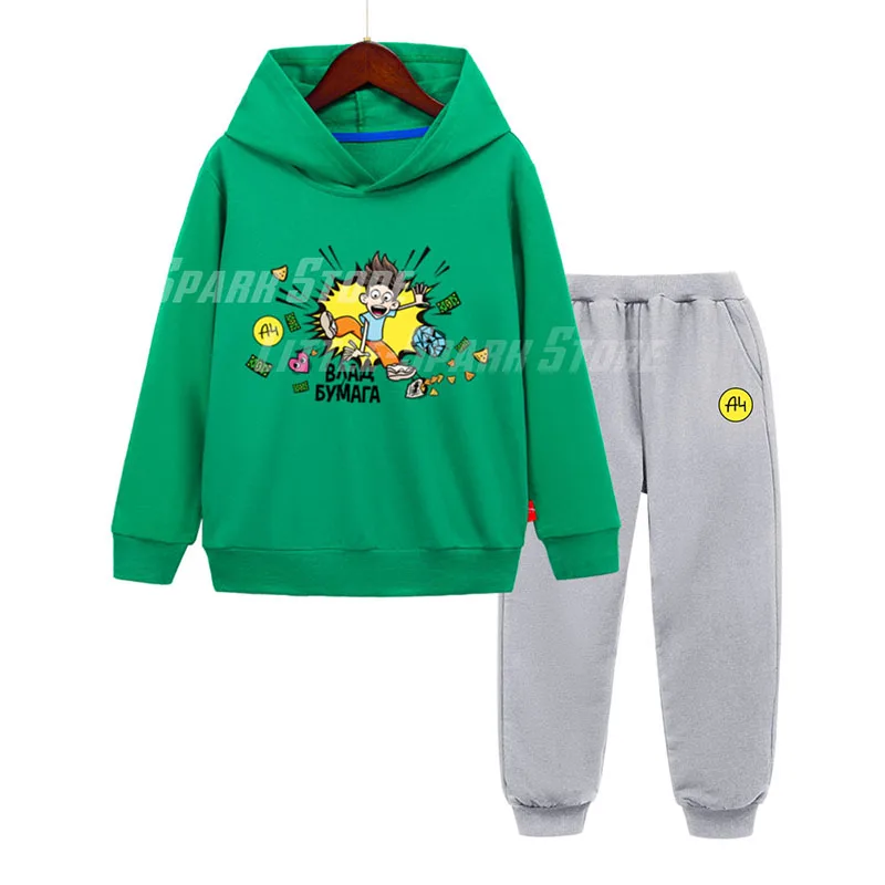 

а4 мерч Детские толстовки с героями мультфильмов Костюм Уличная одежда Влад Бумага А4 для детей Хлопковые детские толстовки с капюшоном Одежда для мальчиков и девочек Топы