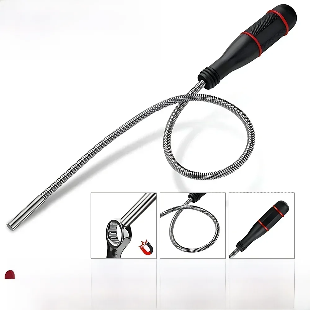 Elastyczne narzędzie do podnoszenia magnetycznego 25-calowy elastyczny magnes Bend-It Snake Pick-Up Zginany kij do odzyskiwania śmieci/kluczy/śrub, nakrętek — zdjęcie 2