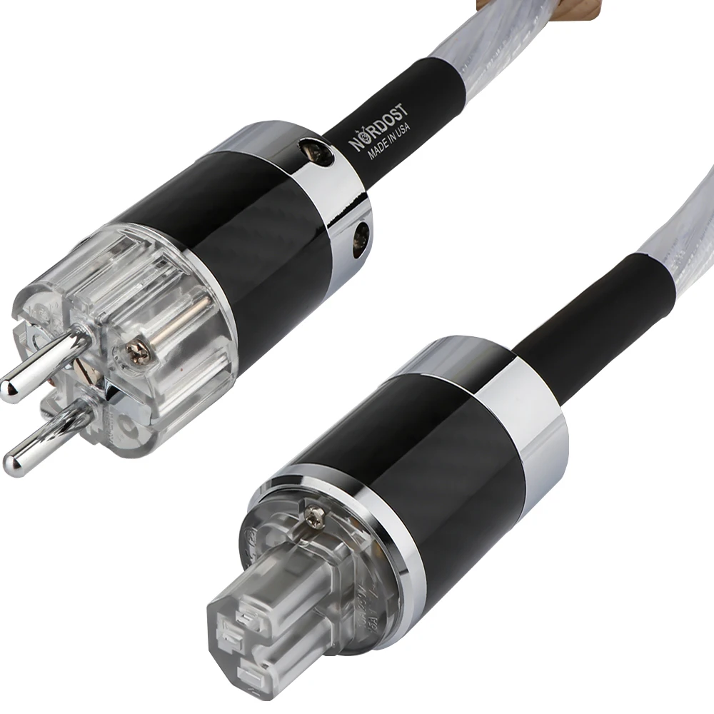 HI-End Odin EU/US/AU/UK Silver Plated Power Cable With Black Carbon Fiber Brass Rhodium Plated Plug for DVD Amplifer CD