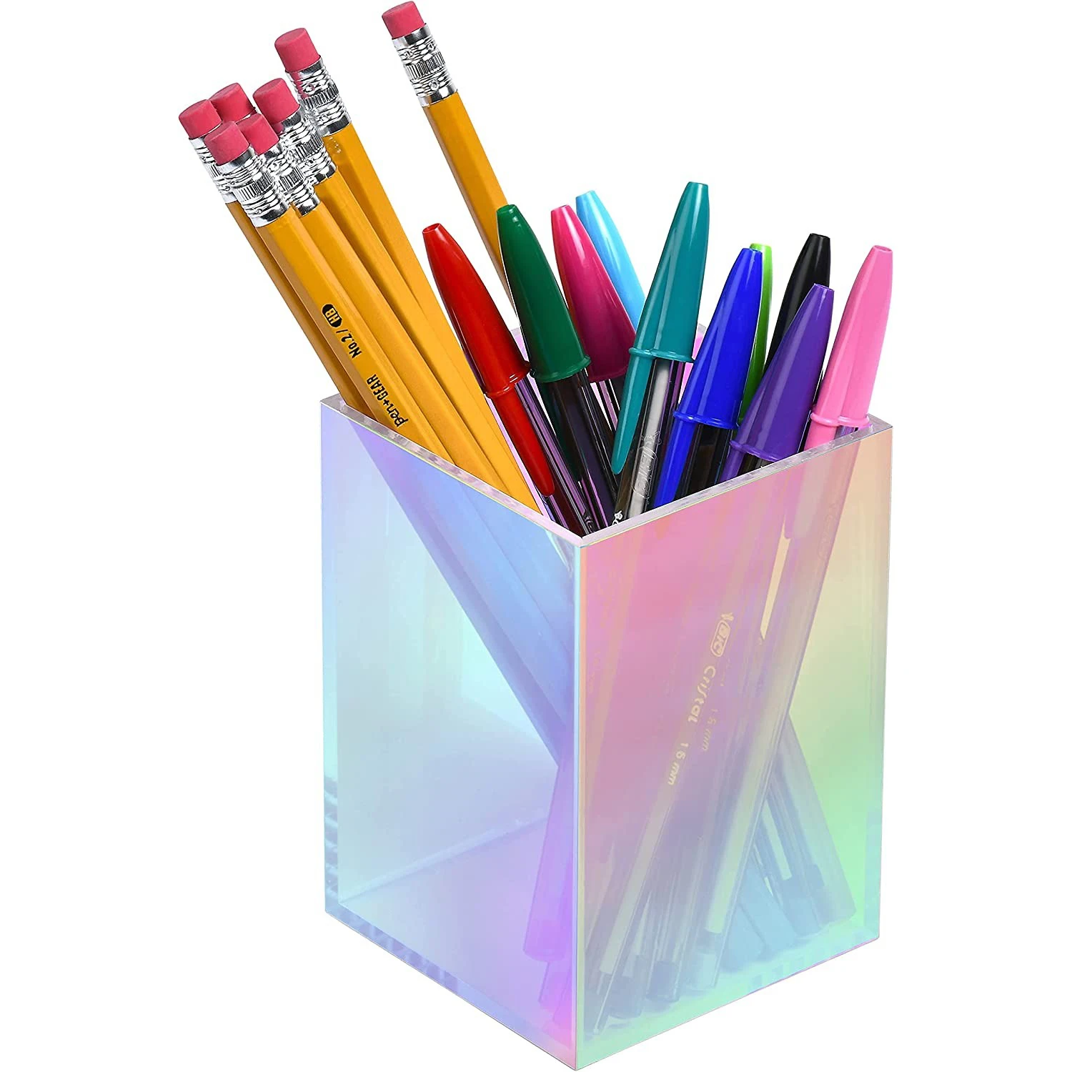 2PCS Color Acrylic Makeup Brush & Eyebrow Pen Holder Pen Holder, Pencil Brush Organizer for Desktop Storage Bathroom, Office