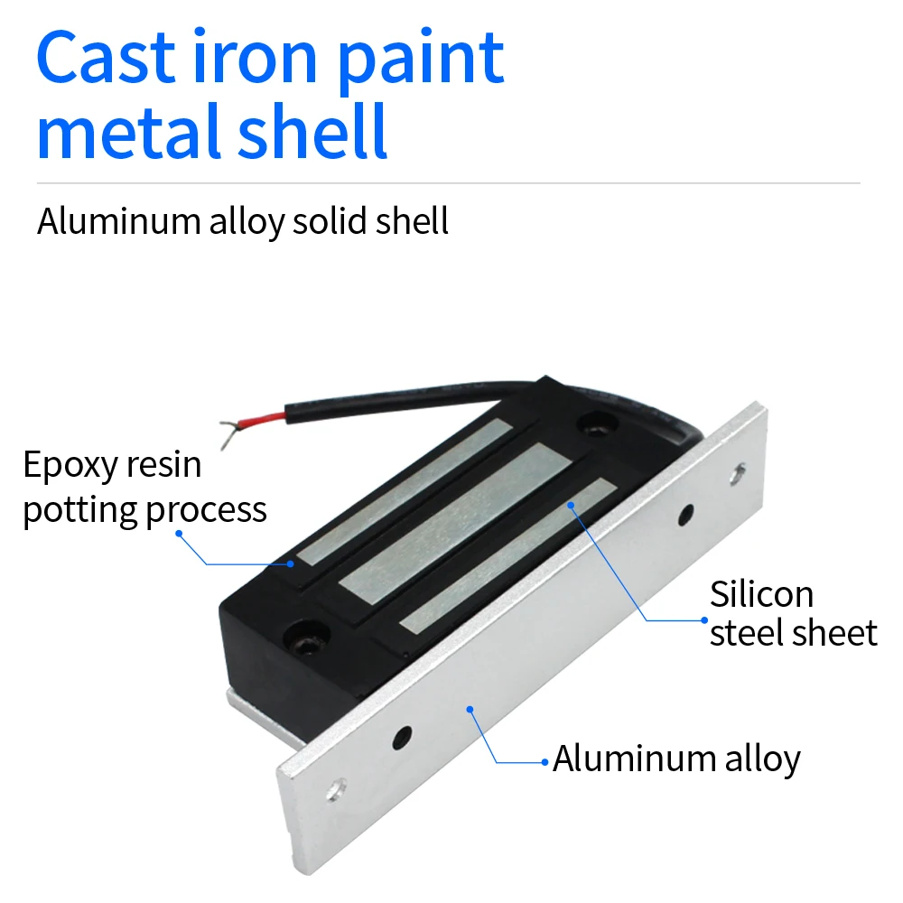 DC12V 60KG 130Lbs Holding Force Mini Access Control Electric Magnetic Lock Side Mount / Embedded Mount Electromagnetic Lock