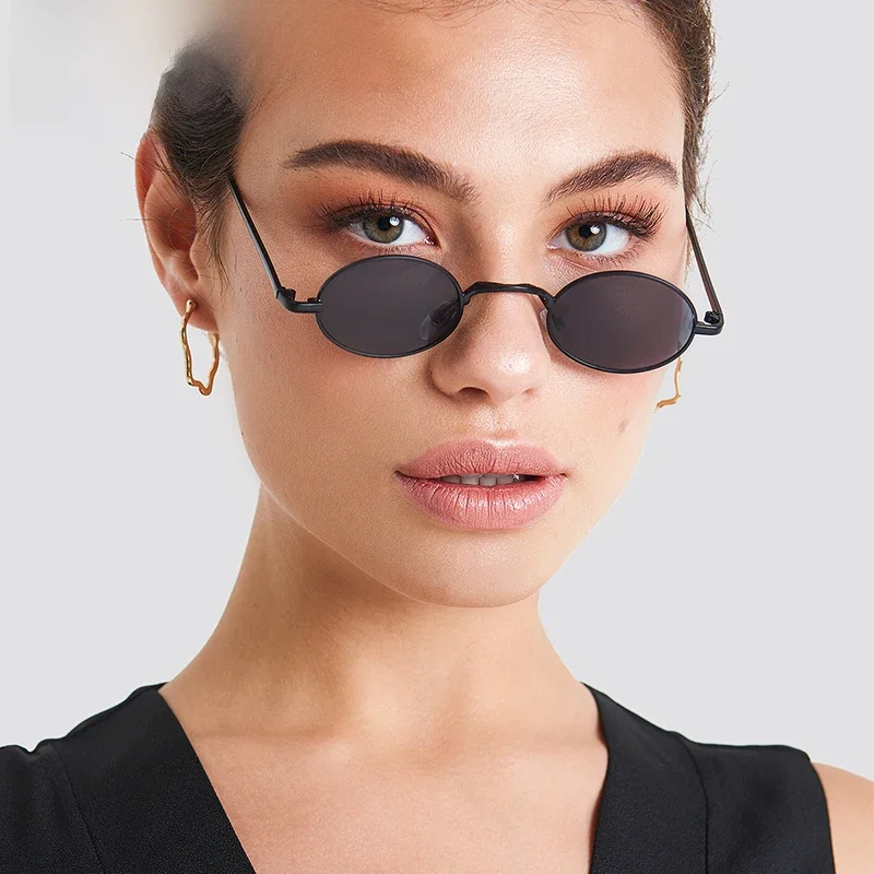 SORVINO Wąskie Okulary Przeciwsłoneczne Steampunk Owalne 2026 Damskie Vintage Małe Gogle Steam Punk Projektant Złote Małe Okulary Przeciwsłoneczne SN229 — zdjęcie 2