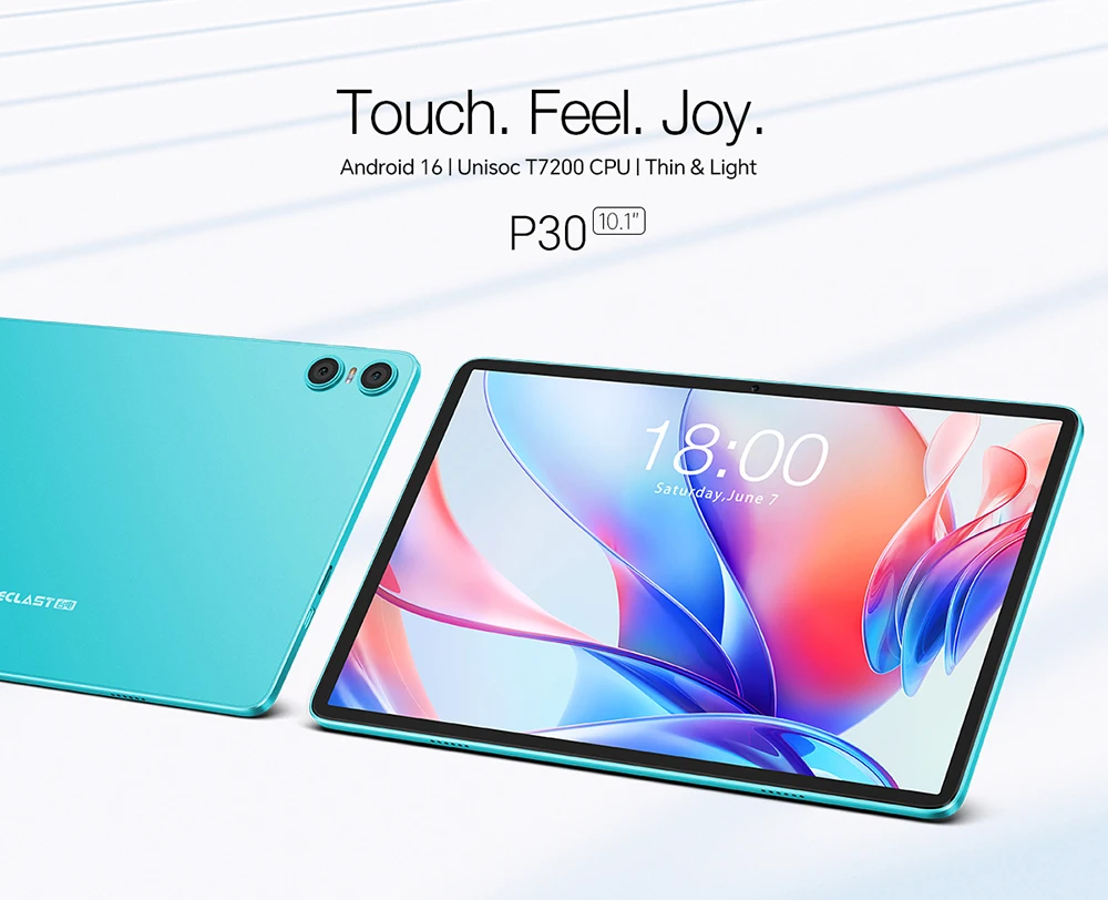 Teclast P30 Tablet 10.1 inch Android 16 12GB RAM 128GB ROM 1280x800 Unisoc T7200 Octa Core 6000mAh 5G&2.4G Wi-Fi