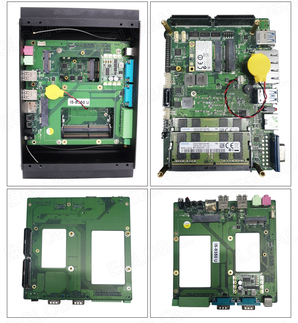 Imagem -04 - Eglobal Industrial Fanless Mini pc Intel Core i5 8250u i7 7500u Desktop Computador Lapto Linux Ubuntu com Usb Lan Hdmi Vga