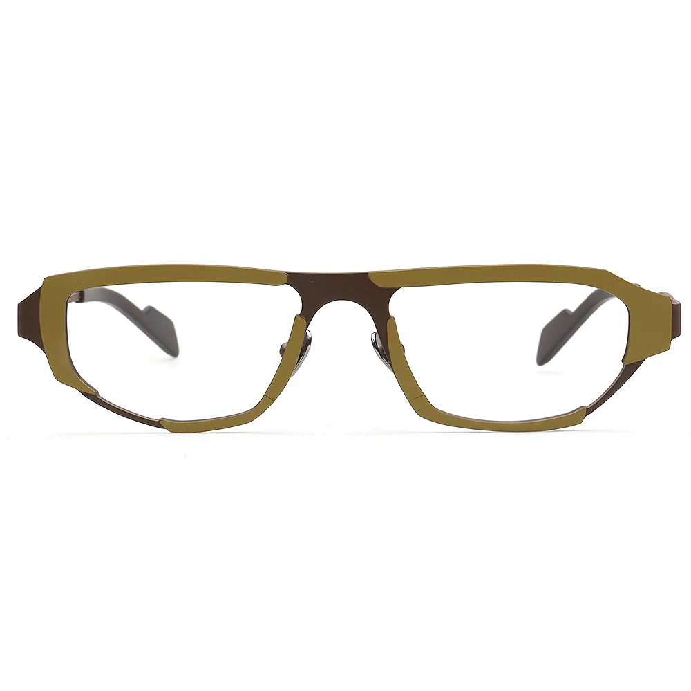 Modern Men Square Titanium Glasses Frames Vintage Rectangle Retro Prescription Eyeglasses Geometric Optical Eyewear Irregular