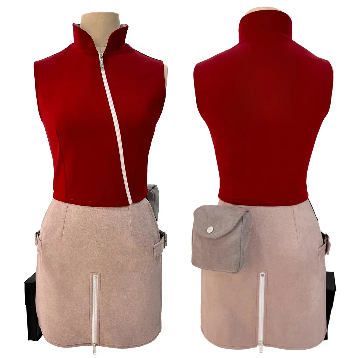 HOLOUN Anime Haruno Sakura Cosplay Kostuum Top Rok Shorts Pouch Halloween Thanksgiving Day Kerstcadeau - afbeelding 2