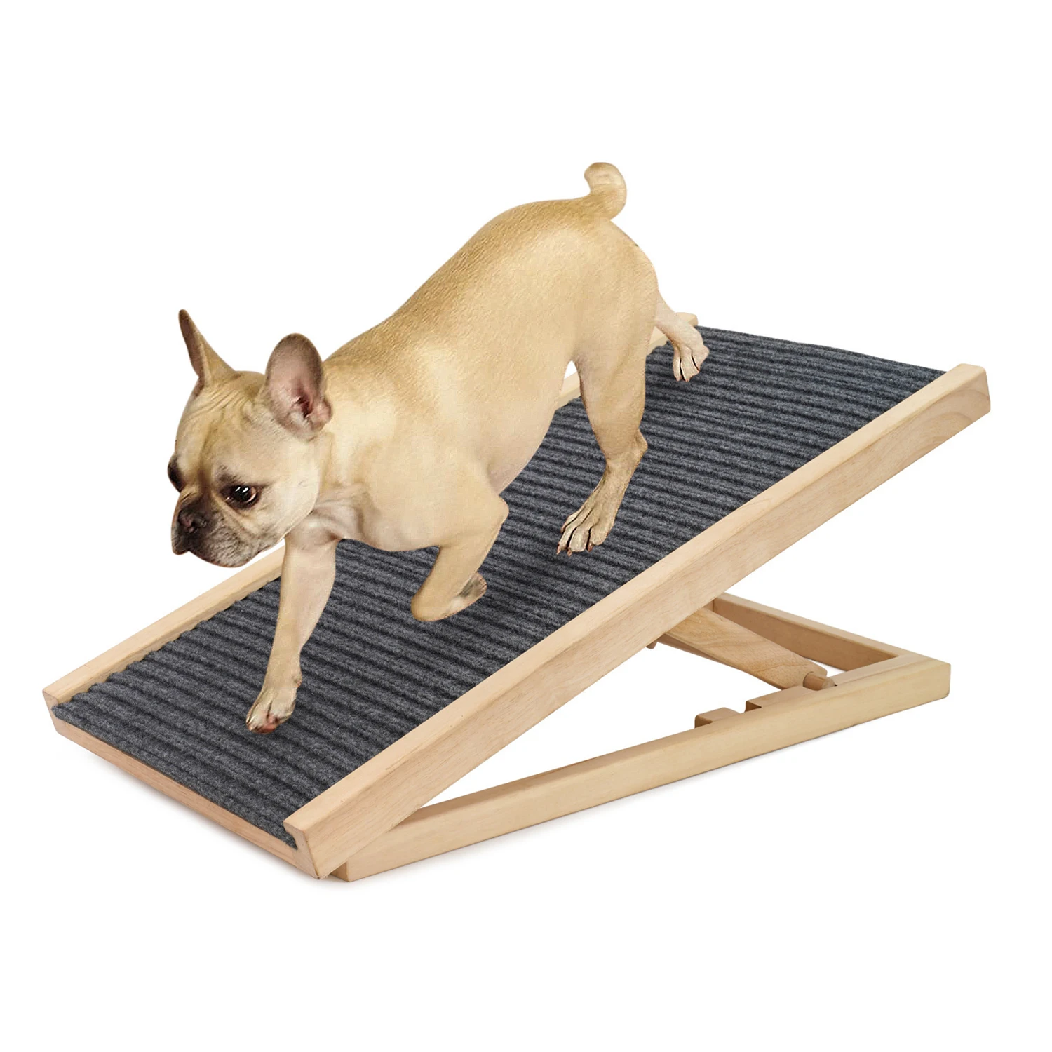 Adjustable Dog Ramp Wooden collapsible Non-briefs Smooth pump Older Dog Outdoor Travel Safe range for Indoor Activities