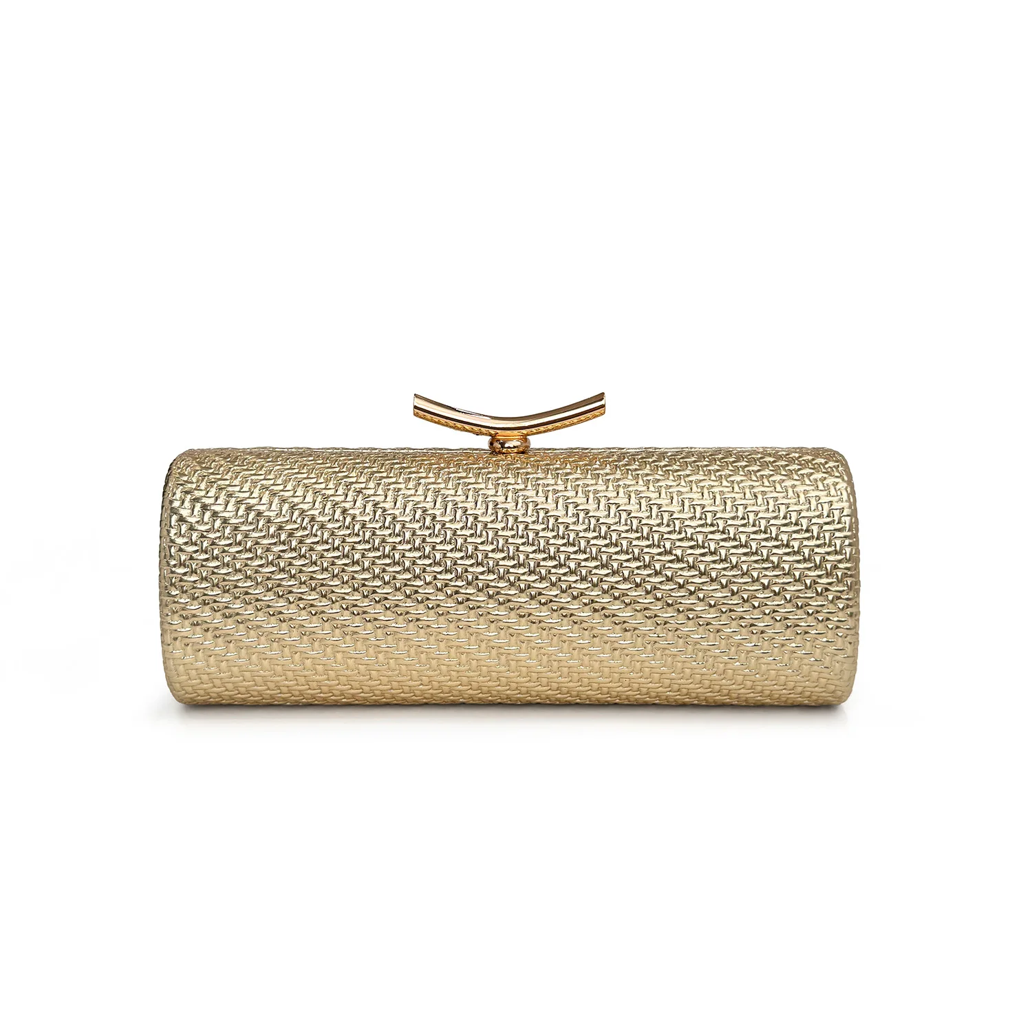 Gewebte zylindrische Damen-Abendtasche, luxuriöse unifarbene Handtasche, stilvolle Party-Hochzeits-Clutch, elegante vielseitige Umhängetasche – Detail 13