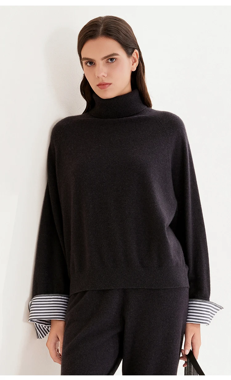 BY4521295 Damen 100% Kaschmir-Strickpullover, Premium Kaschmir-Pullover mit Lockerer Passform, Weich, Warm, Luxuriös, Elegant für den Winter – Detail 8