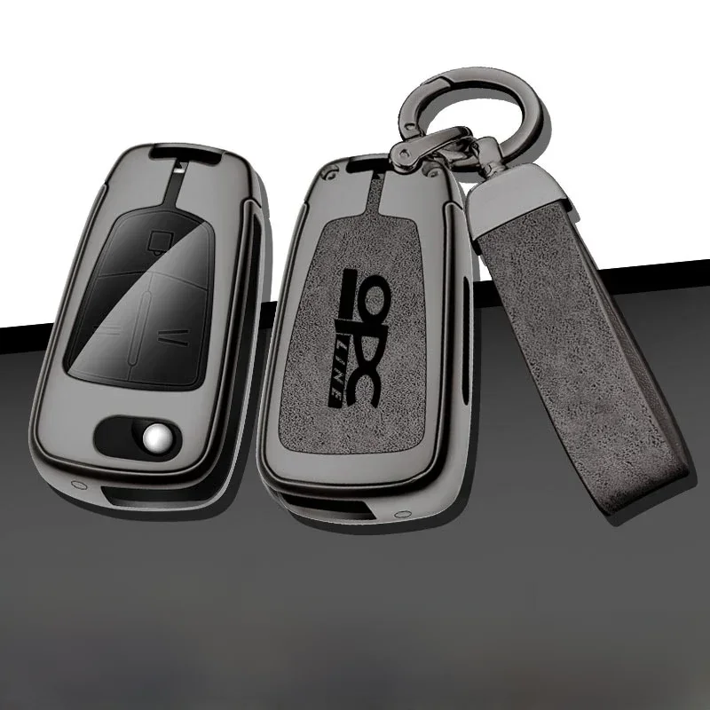 Porte-clés de voiture en alliage de zinc TPU, coque de clé en métal, Opel OPC Line Insignia Astra Vectra Chlorsa Corsa D Mokka Zafira