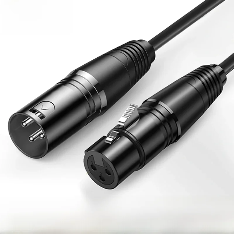 XLR macho para fêmea microfone cabo de extensão, 3Pin, Audio Line, Mixer amplificadores, som canhão,