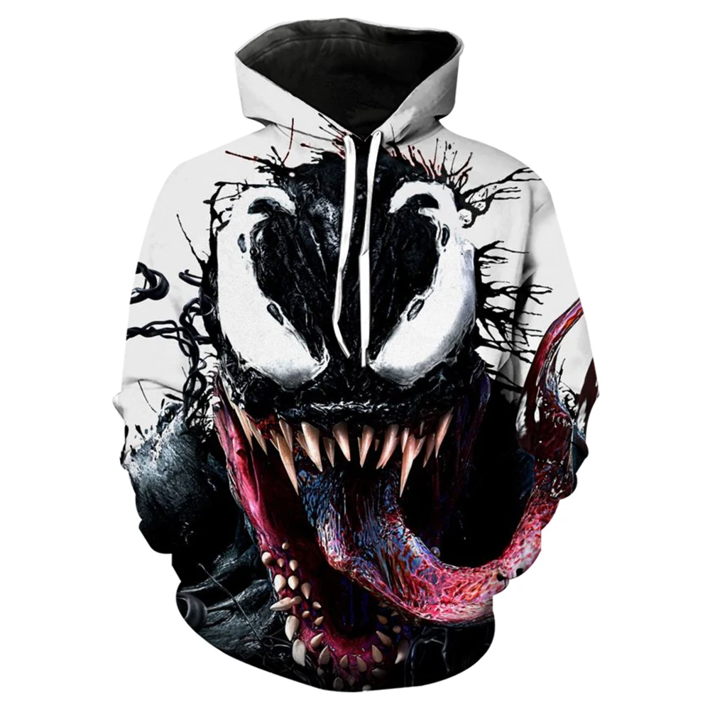 New Fall Winter Clothing Venom Graphics Cartoon 3d Print Child Hoodie Coat Outdoor Travel Sportswear Fashion Casual Kids Adults