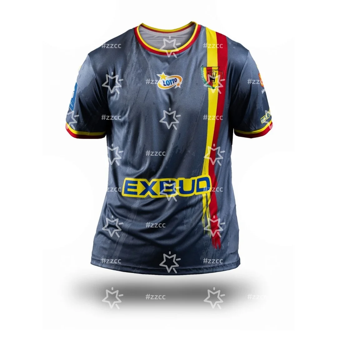 25-26 Ekstraklasa Korona Kielce المنزل لكرة القدم جيرسي الخريف الرياضة الجافة بسرعة تي شيرت رجالي ملابس الأطفال المحملة Y2k امرأة #4