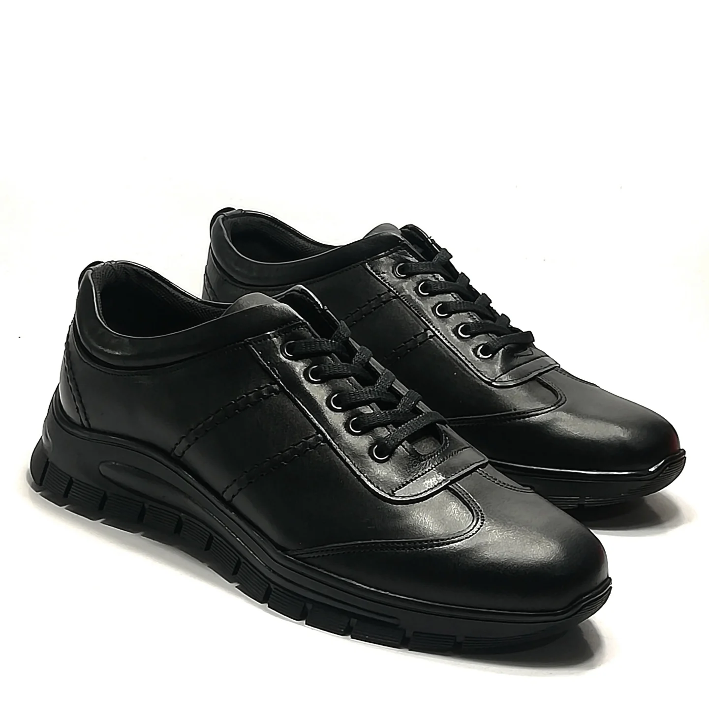 Men\'s black genuine leather rubber sole daily comfortable shoes solid hand workmanship new season first quality STANDARD MOLD