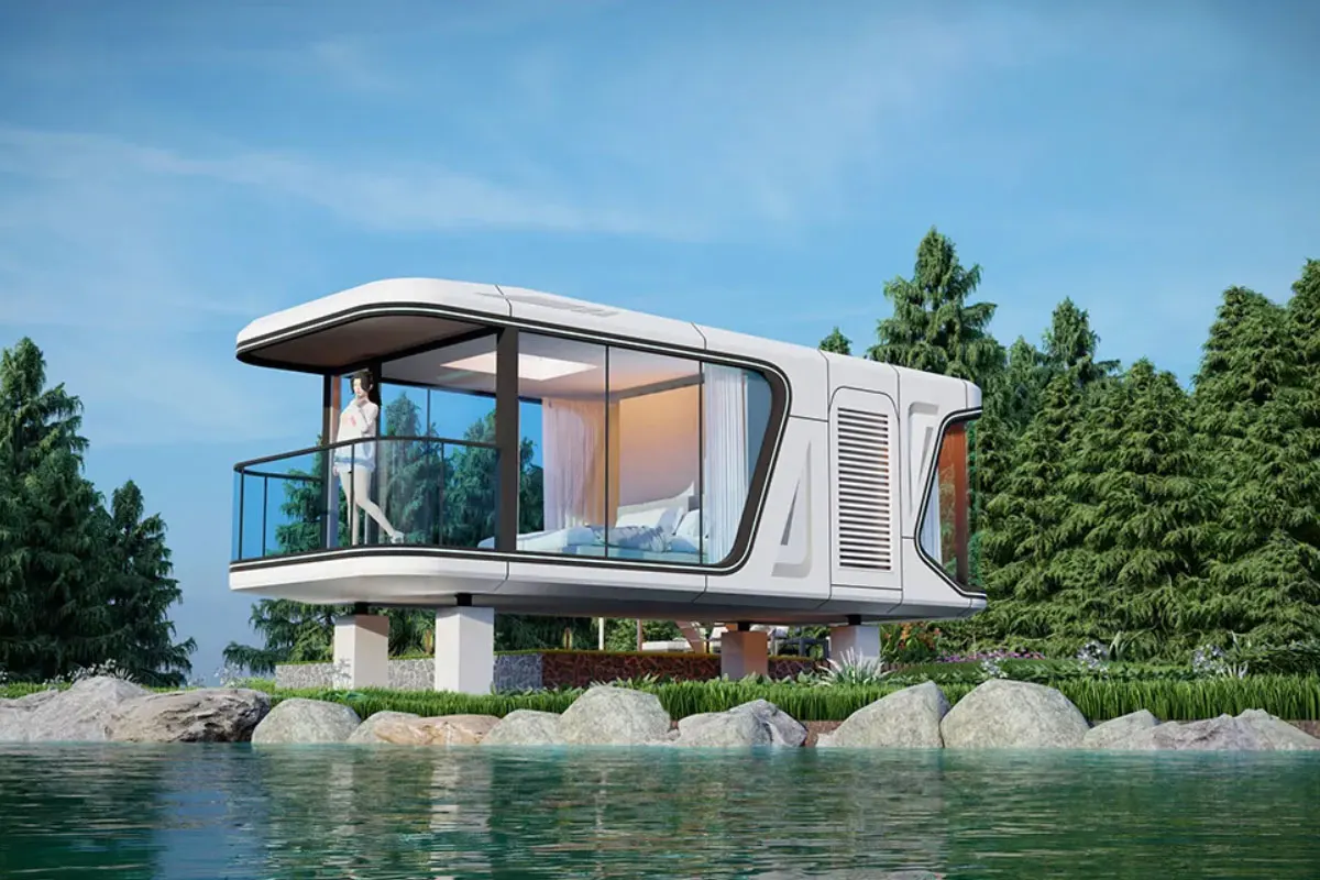 Low Price New Design Furnished Cabin Homes Villa House 40ft Container Homes Capsule Office Pod