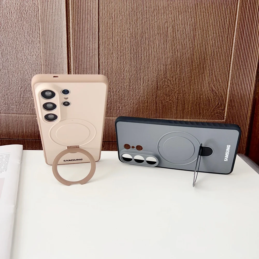 360 ° Drehbare Magnetische Metallhalterung Silikon-Handyhülle für Samsung S26 S25 S24 S22 Ultra S26 Plus A57 für Magsafe Cover – Detail 5