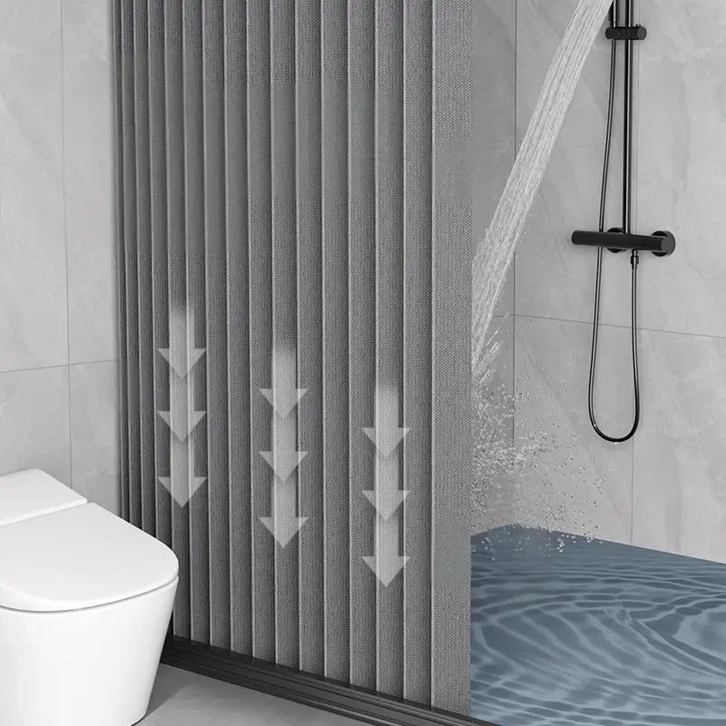 Foldable Magnetic Shower Curtain Waterproof Privacy Bathroom Divider Screen for Home Apartment Hotel Stylish Decor