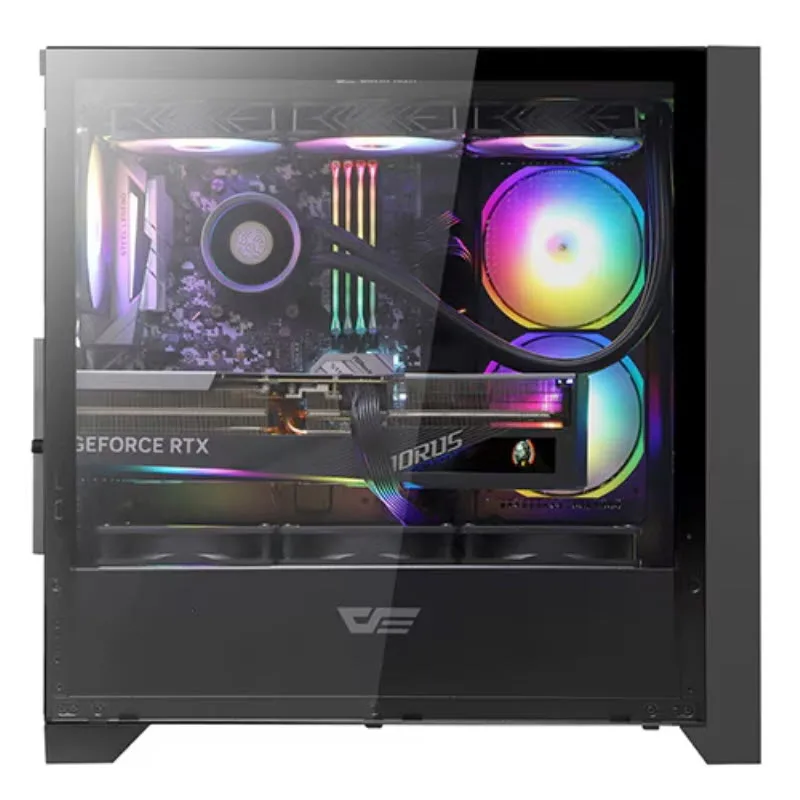 [Sold out! Can't ship!] Dark Flash darkFlash DRX90 MESH RGB reinforced glass computer PC case (black)