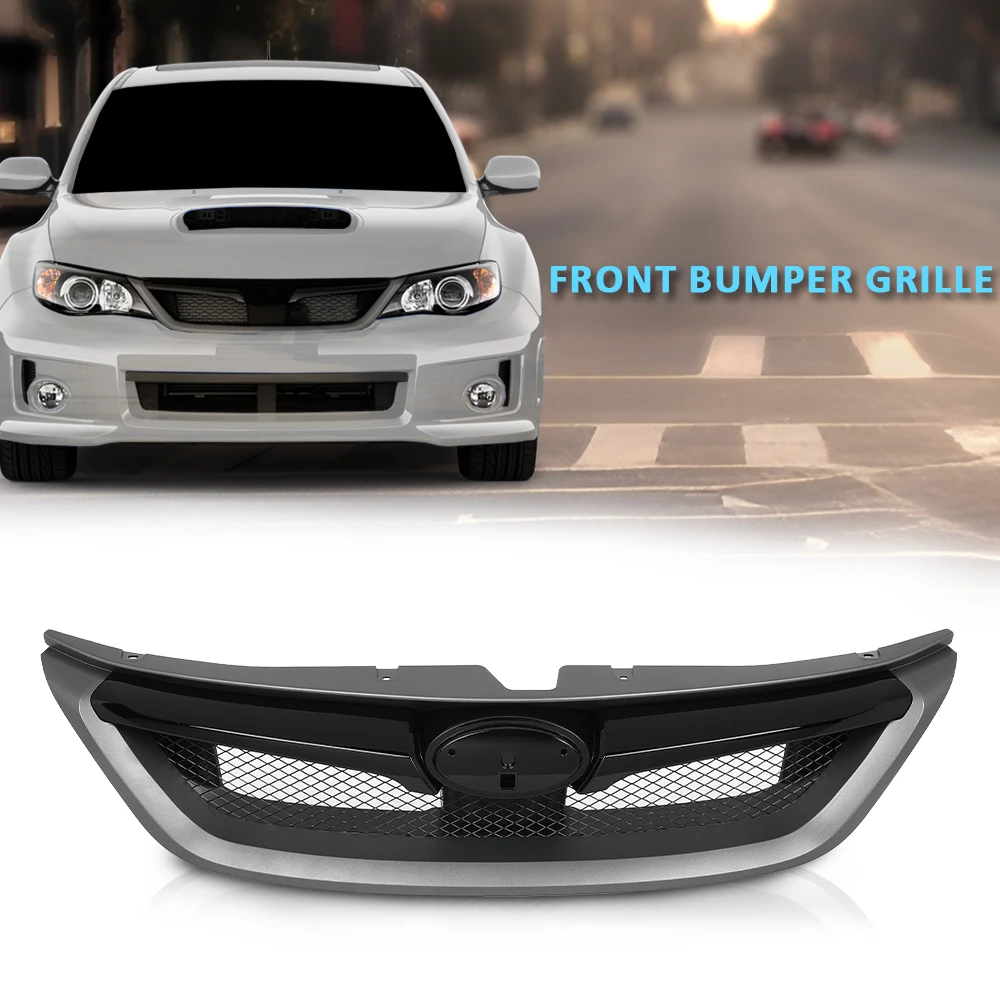 

Front Bumper Grille Upper Grill Fit for 2011-2014 Subaru Impreza Wrx 91121Fg080 Black Abs Plastic Durable Waterproof Snowproof